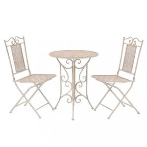 Zahradní bistro set 3 ks Dekorhome Bílá obraz