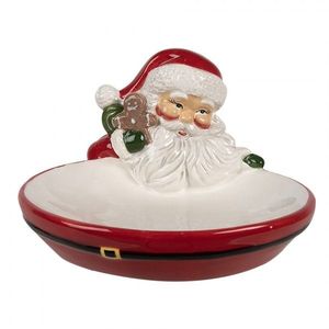 Dekorační keramická miska Santa Claus s perníčkem - 16*19*3 / 10 cm 6CE1853 obraz