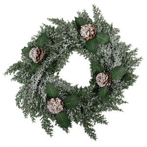 Zelený vánoční věnec se šiškami Christmas Wreath - Ø 40 * 5 cm 65776 obraz