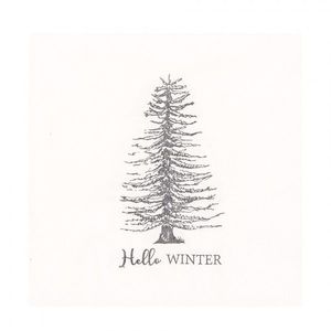 Bílé papírové ubrousky se stromem Hello Winter - 33*33 cm (20ks) 73092 obraz