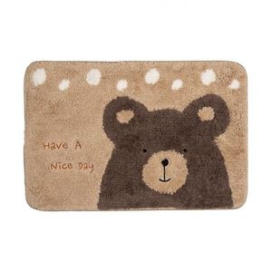 Béžová koupelnová předložka s medvídkem Bear - 58*38*1 cm BM0018 obraz