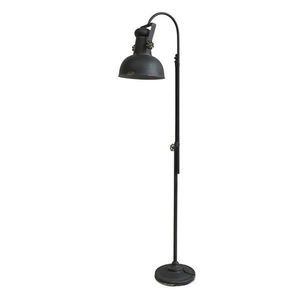 Černá antik kovová stojací lampa s patinou Factory - 175 cm / E27/ 60W 71014824 obraz