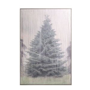 Vintage nástěnný obraz se stromkem a led světýlky Christmas - 55*2, 5*84 cm 22036400 obraz