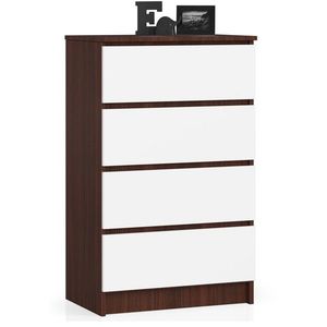 Ak furniture Komoda Kuba 60 cm - 4 šuplíky wenge/bílá obraz