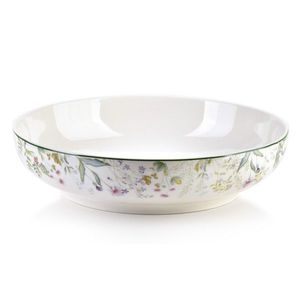 Affekdesign Porcelánový hluboký talíř/mísa FACCIA VERDE 22 cm bílý s květinami obraz