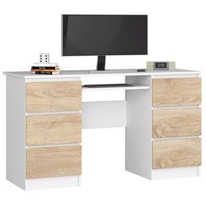 Ak furniture Psací stůl A-11 135 cm bílý/dub sonoma obraz