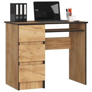 Ak furniture Psací stůl A-6 90 cm dub craft zlatý levý obraz