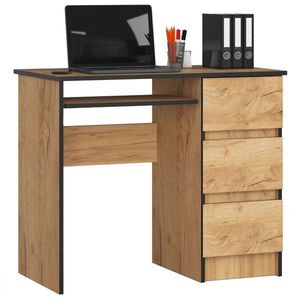 Ak furniture Psací stůl A-6 90 cm dub craft zlatý pravý obraz