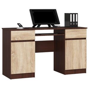 Ak furniture Psací stůl A5 135 cm wenge/dub sonoma obraz