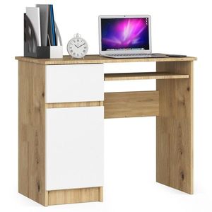 Ak furniture Psací stůl PIKSEL 90 cm dub artisan/bílý levý obraz