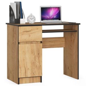 Ak furniture Psací stůl PIKSEL 90 cm dub craft zlatý levý obraz