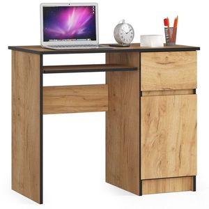 Ak furniture Psací stůl PIKSEL 90 cm dub craft zlatý pravý obraz