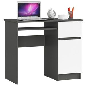 Ak furniture Psací stůl PIKSEL 90 cm grafitově šedý/bílý pravý obraz