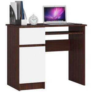 Ak furniture Psací stůl PIKSEL 90 cm wenge/bílý levý obraz