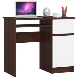 Ak furniture Psací stůl PIKSEL 90 cm wenge/bílý pravý obraz