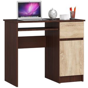 Ak furniture Psací stůl PIKSEL 90 cm wenge/dub sonoma pravý obraz