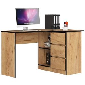 Ak furniture Rohový psací stůl B16 124 cm dub craft zlatý pravý obraz