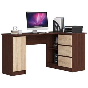 Ak furniture Rohový psací stůl B20 155 cm wenge/dub sonoma pravý obraz