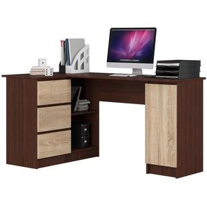 Ak furniture Rohový psací stůl B20 wenge/sonoma levý obraz