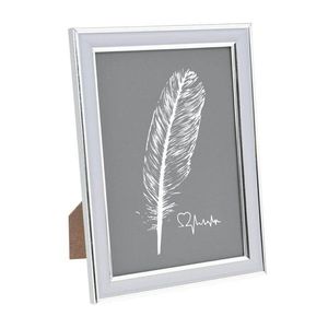 DekorStyle Stojací fotorámeček FEATHER 15x20 cm stříbrný obraz