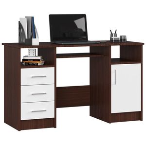 Ak furniture Volně stojící psací stůl Ana 124 cm wenge/bílý obraz