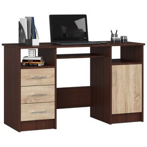 Ak furniture Volně stojící psací stůl Ana 124 cm wenge/dub sonoma obraz