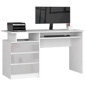 Ak furniture Volně stojící psací stůl CLP 135 cm bílý/světle šedý lesk obraz