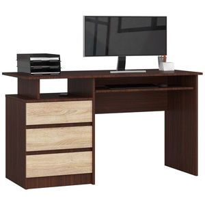 Ak furniture Volně stojící psací stůl CLP 135 cm wenge/dub sonoma obraz