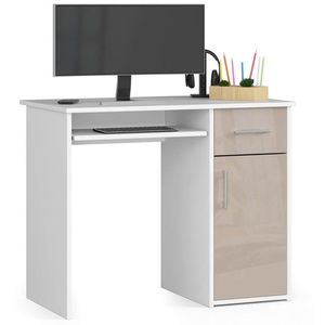 Ak furniture Volně stojící psací stůl Pin 90 cm bílý/cappuccino lesk obraz