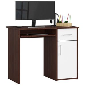 Ak furniture Volně stojící psací stůl Pin 90 cm wenge/bílý obraz