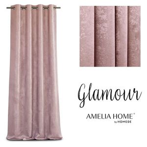 Závěs AmeliaHome Glamour Nyx růžový, velikost 140x250 obraz