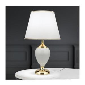 Orion Orion LA 4-1229 - Stolní lampa OVUM 1xE27/40W/230V 48 cm keramika bílá/zlatá obraz