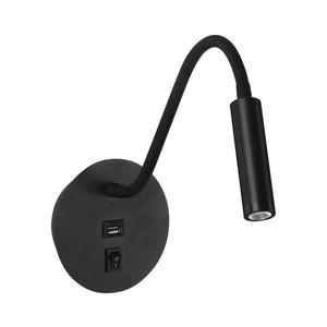 Brilagi Brilagi - LED Flexibilní nástěnná lampa s USB portem MAYA LED/3W/230V černá obraz