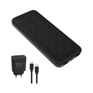 Power Bank 10000 mAh + adaptér 20W Power Delivery + USB-C/USB-C kabel 1m černá obraz