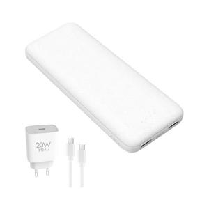 Power Bank 10000 mAh + adaptér 20W Power Delivery + USB-C/USB-C kabel 1m bílá obraz