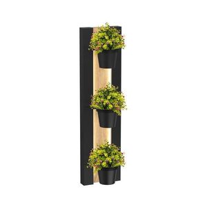 Nástěnný květináč s LED osvětlením SHELF 90x18 cm černá obraz