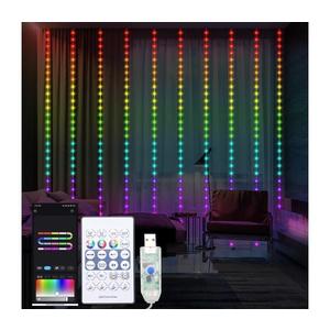 LED RGB Stmívatelný vánoční závěs WIZARD 300xLED/USB 3x3m + dálkové ovládání obraz