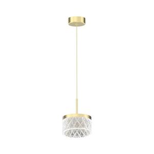 LED Lustr na lanku ELEGANCE LED/9W/230V pr. 15 cm zlatá obraz