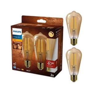 Philips SADA 2x LED Stmívatelná žárovka VINTAGE Philips ST64 E27/4, 2W/230V 2200K obraz