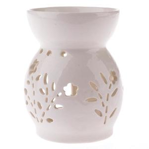 Porcelánová aromalampa s květy bílá 11.4cm obraz