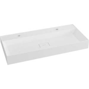 Bílé dvojumyvadlo z litého mramoru 96x44 cm Godiva – Sapho obraz