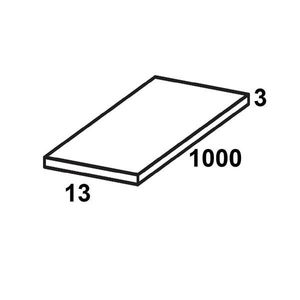 Profil plochý PVC bily lesk 3x13x1000 obraz