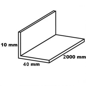 Profil uholníkový PVC cerny lesk 10x40x2000 obraz