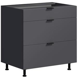 Kuchyňská Skříňka LOFT II D80 3SZ METALBOX grafit obraz