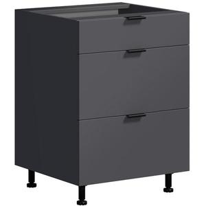 Kuchyňská Skříňka LOFT II D60 3SZ METALBOX grafit obraz