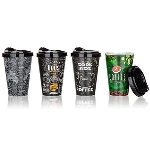 Kelímek plast 400ml coffe - mix obraz