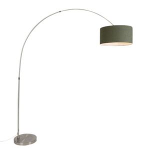 Oblouková lampa ocelová sochranným stínítkem mechově zelené barvy 50/50/25 - XL obraz