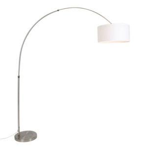 Oblouková lampa ocelový textilní stínidlo bílý 50/50/25 nastavitelný - XL obraz