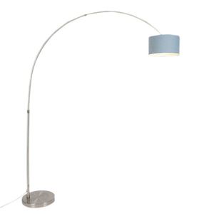 Oblouková lampa ocelová s35/35/20 modrým nastavitelným stínítkem - XL obraz