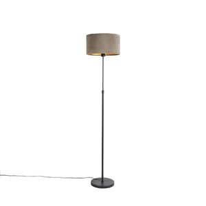 Stojací lampa černá s velurovým odstínem taupe se zlatem 35 cm - Parte obraz